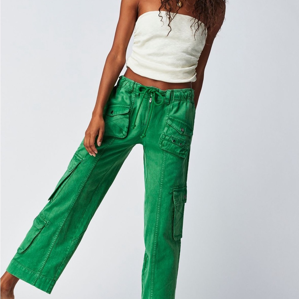 We The Free Vibrant Green Straight Leg Pants